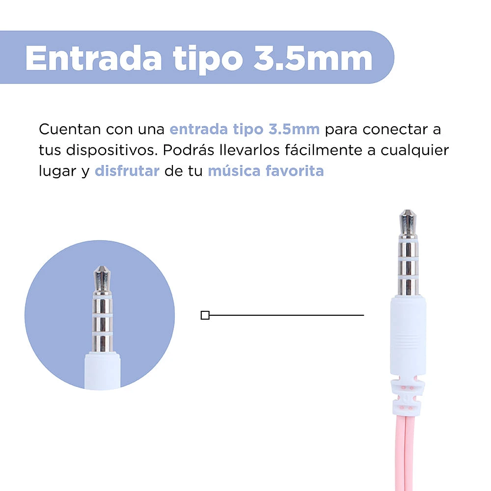 Audífonos De Cable We Bare Bears Panda 3.5 mm Rosas 1.2 m