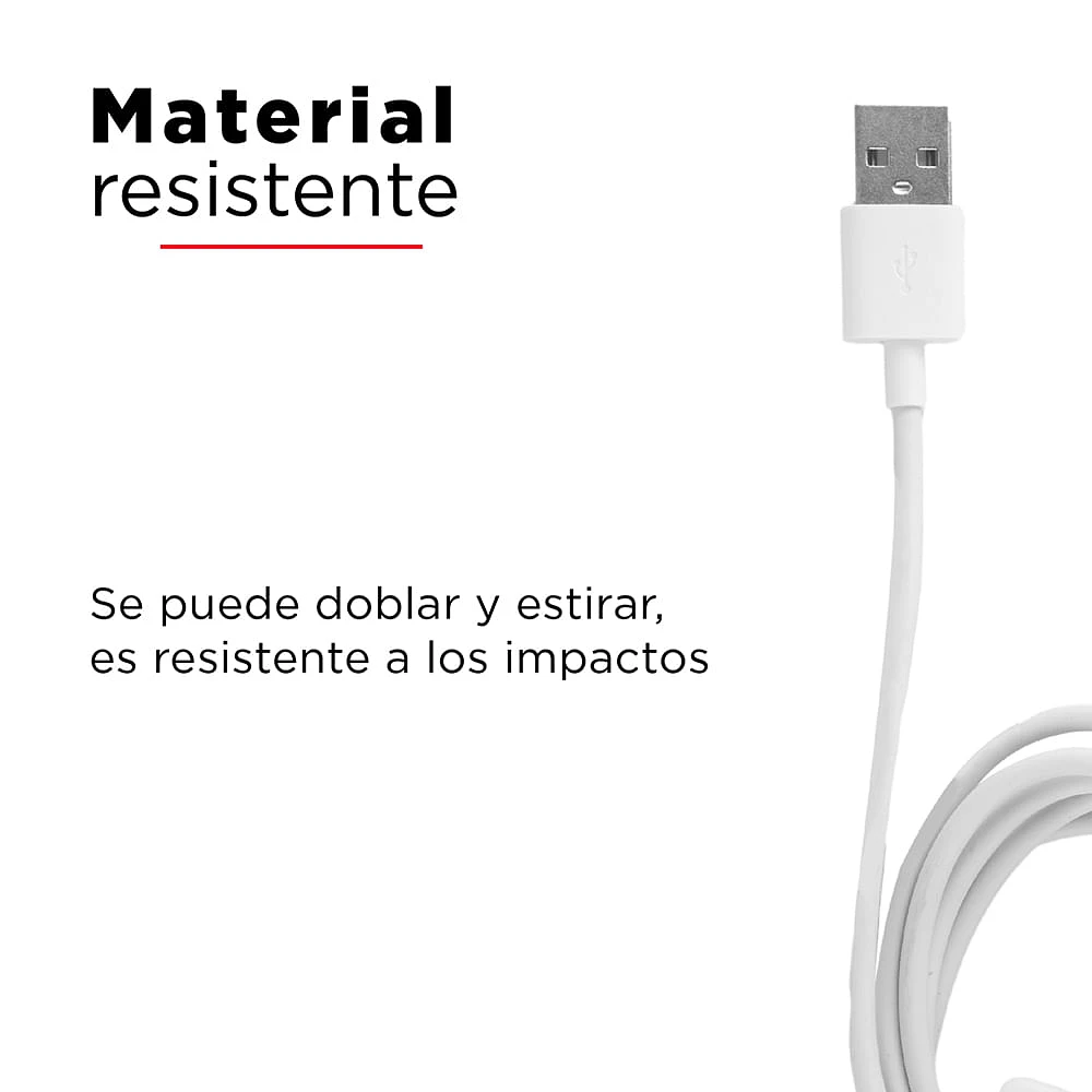 Cable De Carga USB a Lightning Blanco 20 cm