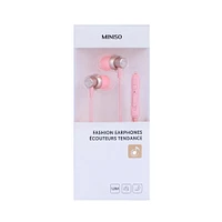 Audífonos De Cable In-Ear Metálicos, Rosa