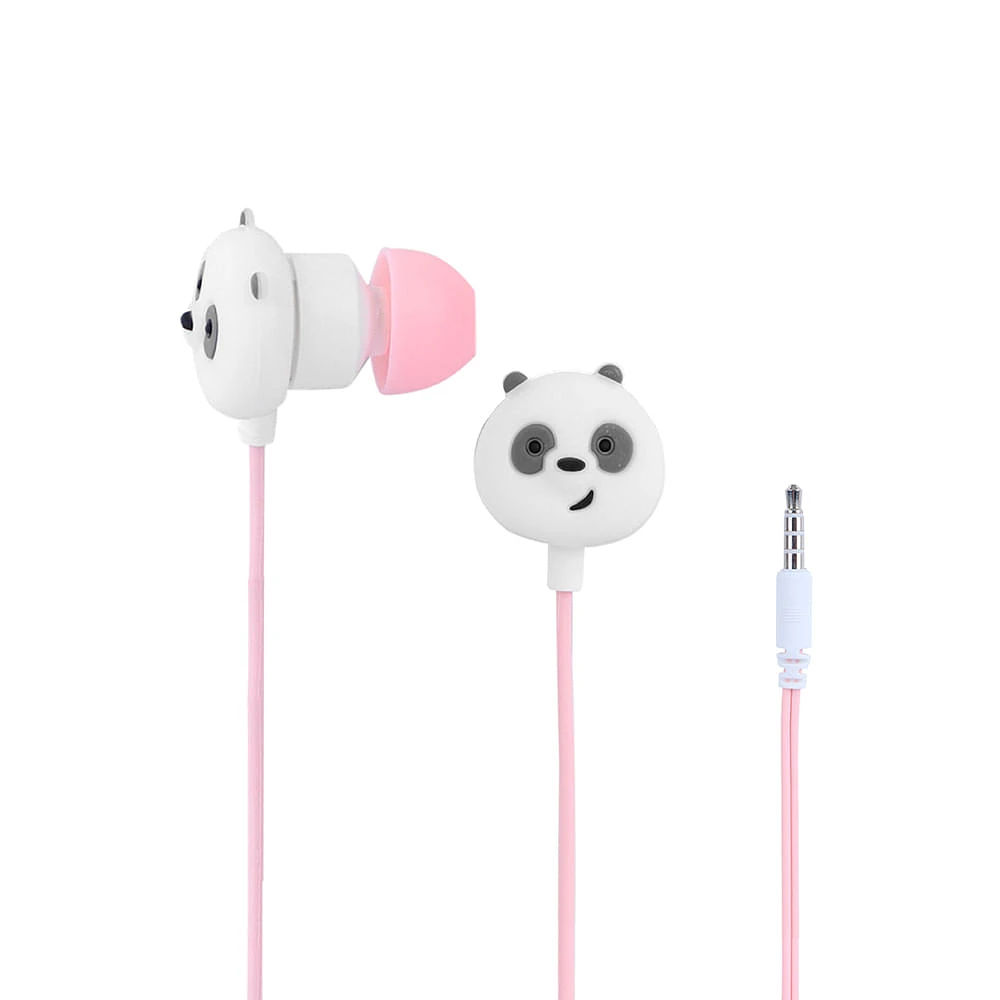 Audífonos De Cable We Bare Bears Panda 3.5 mm Rosas 1.2 m