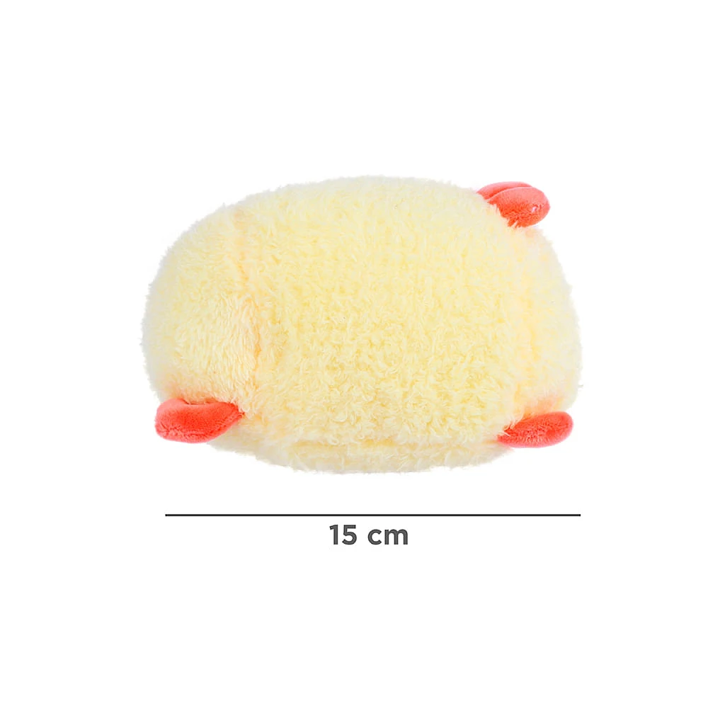 Peluche Miniso Camaroncito Empanizado Felpa Amarillo 15 cm