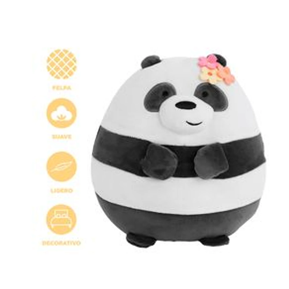 Peluche We Bare Bears Panda Con Adorno Floral Felpa 20x20 cm