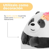 Peluche We Bare Bears Panda Con Adorno Floral Felpa 20x20 cm