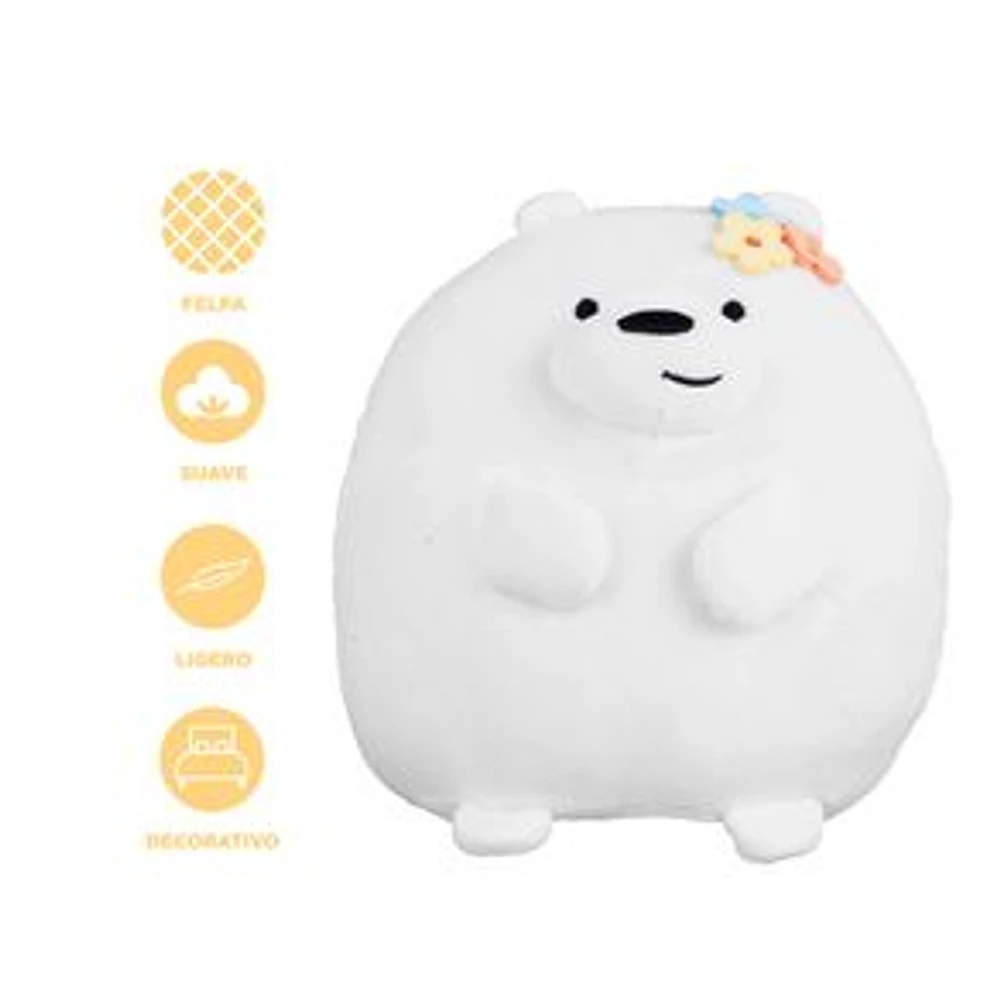 Peluche We Bare Bears Polar Con Adorno Floral Felpa Blanco 20x20 cm