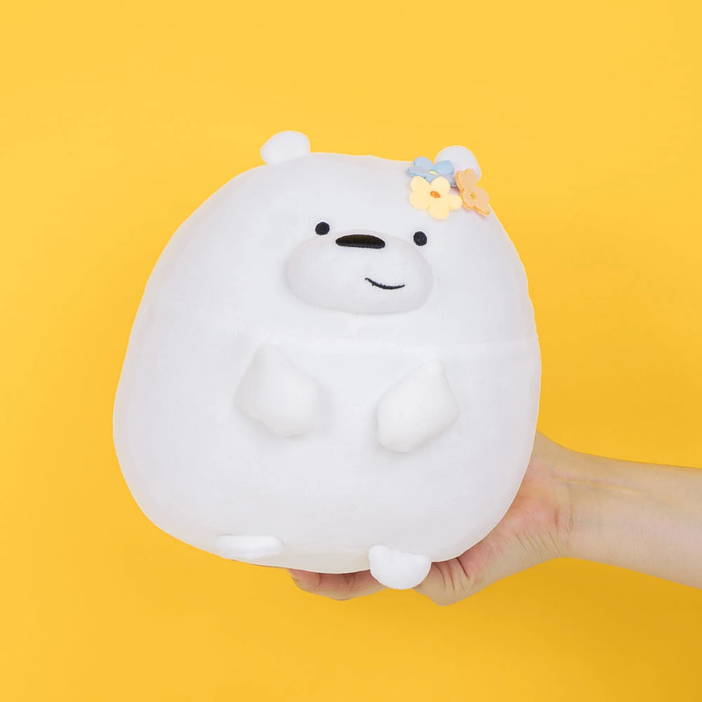 Peluche We Bare Bears Polar Con Adorno Floral Felpa Blanco 20x20 cm