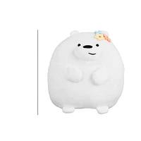 Peluche We Bare Bears Polar Con Adorno Floral Felpa Blanco 20x20 cm