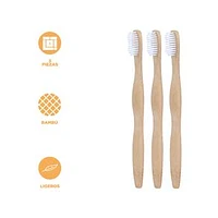 Set Cepillo De Dientes Eco Friendly Bambú 3 Piezas