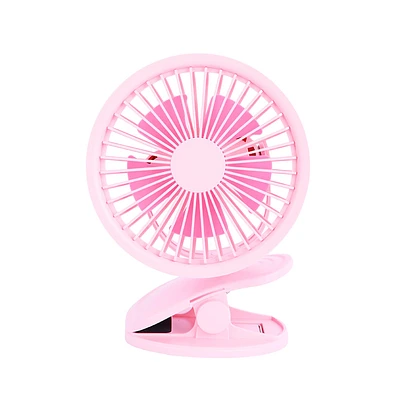 Mini Ventilador Con Clip Sintético Rosa 15.5x13.3x20.8 cm