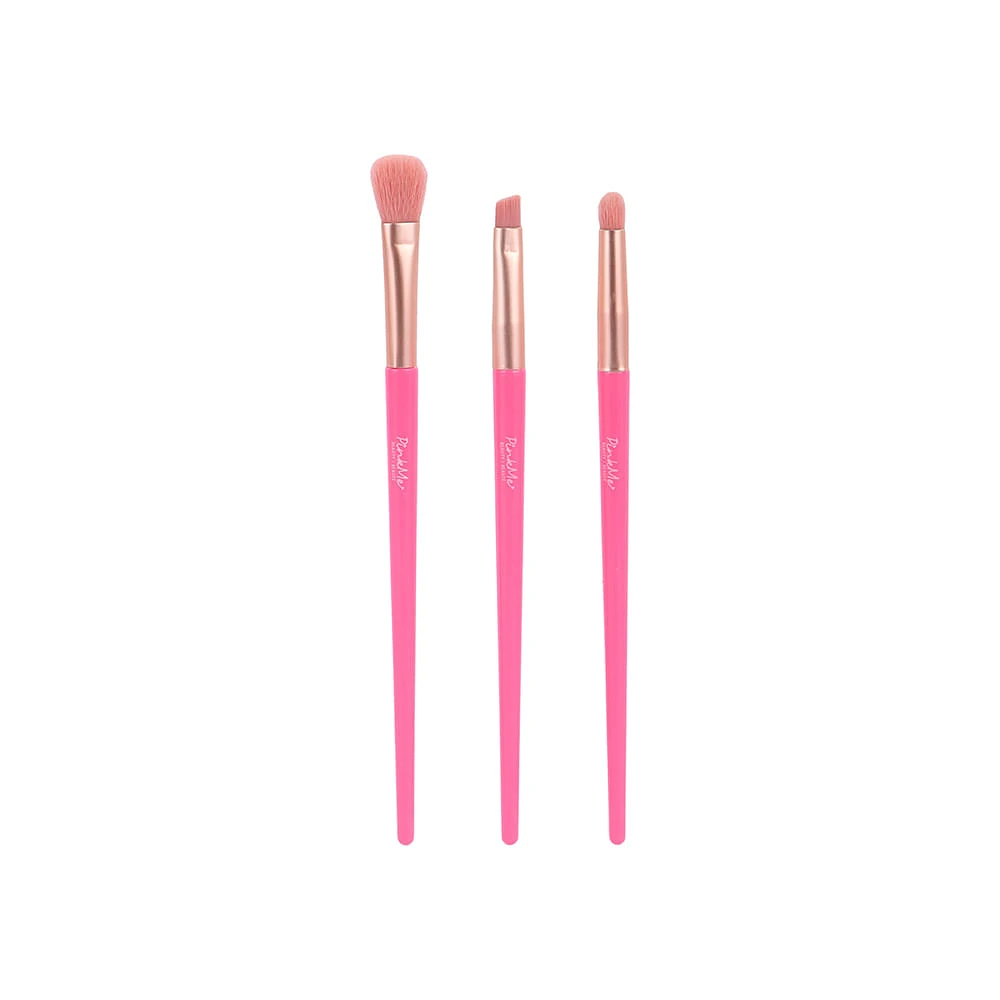 Set Brochas De Maquillaje Para Ojos Pink Me 3 Piezas