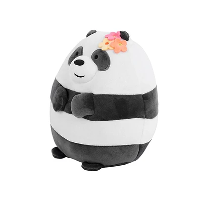 Peluche We Bare Bears Panda Con Adorno Floral Felpa 20x20 cm