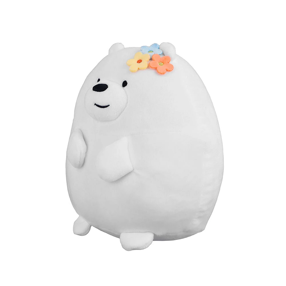 Peluche We Bare Bears Polar Con Adorno Floral Felpa Blanco 20x20 cm