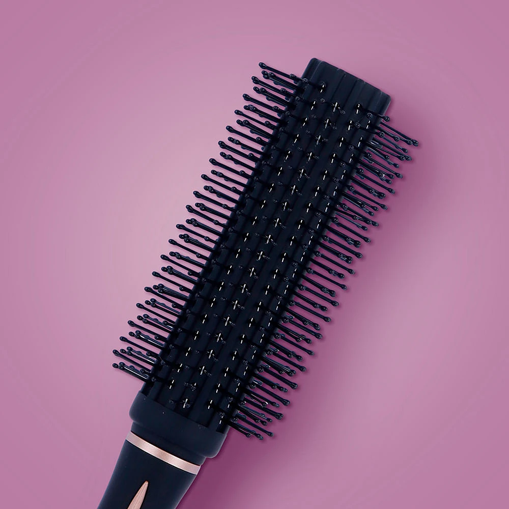 Cepillo Redondo Para Cabello Sintético Negro 25.5 cm