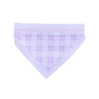 Bandana Para Mascotas Estampado Cuadriculado 100% Poliéster Violeta 22x15 cm