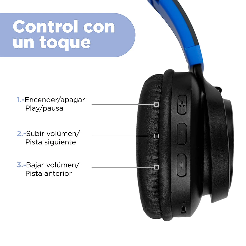 Audífonos De Diadema Inalámbricos Azules