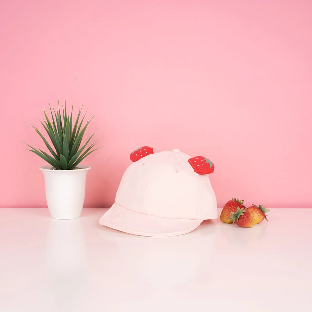 Gorra Para Niño Con Detalle De Fresas Textil Rosa 54 cm