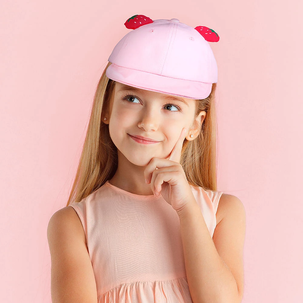 Gorra Para Niño Con Detalle De Fresas Textil Rosa 54 cm