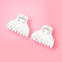 Set Pinzas Para Cabello Sintéticas Transparentes 4.5x3.5 cm 2 Piezas