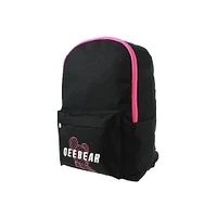 Mochila Casual Qee Bear 100% Poliéster Negra 38x27x13 cm