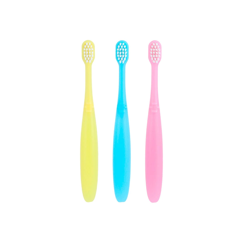 Set Cepillo De Dientes Infantil Silicona Multicolor 13 cm 3 Piezas