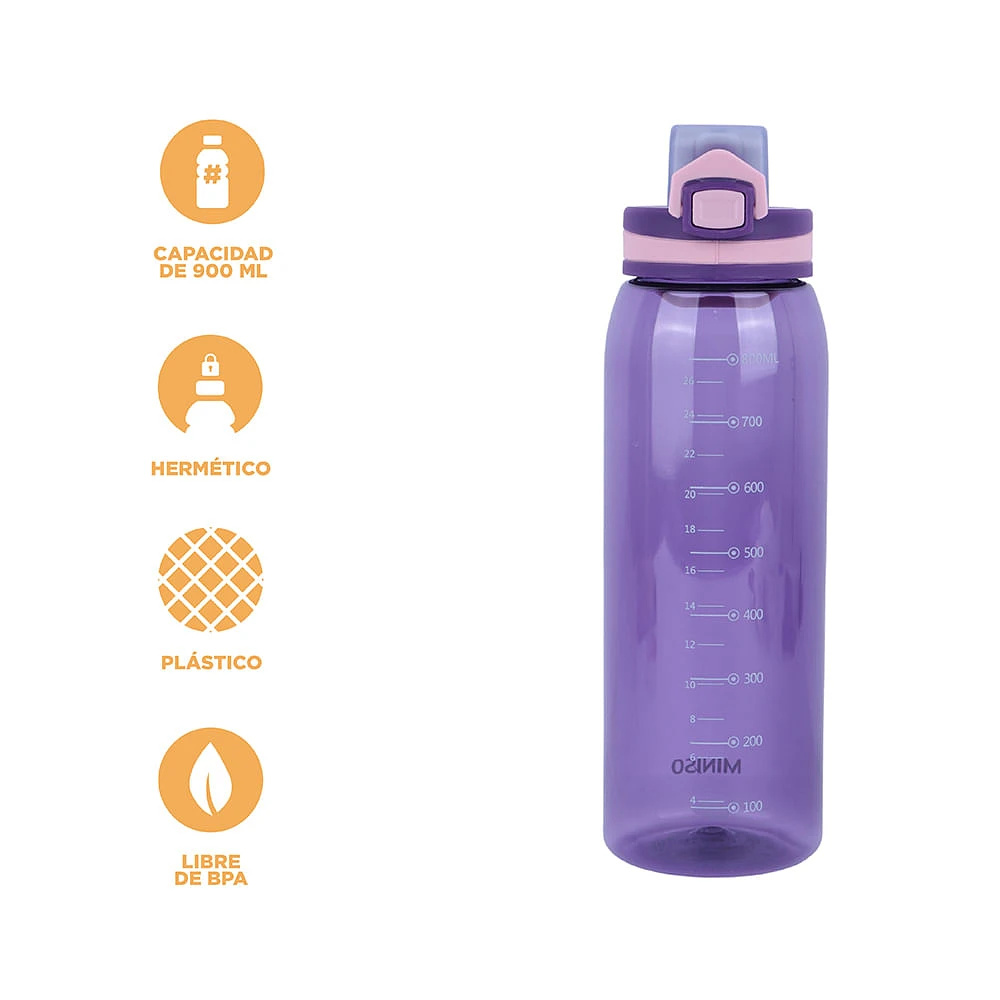 Cilindro Deportivo Plástico Morado 900 ml