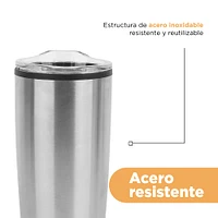 Vaso Térmico Acero Inoxidable Plateado 500 ml