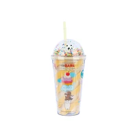 Vaso Con Tapa Y Popote We Bare Bears Panda Plástico Amarillo 480 ml