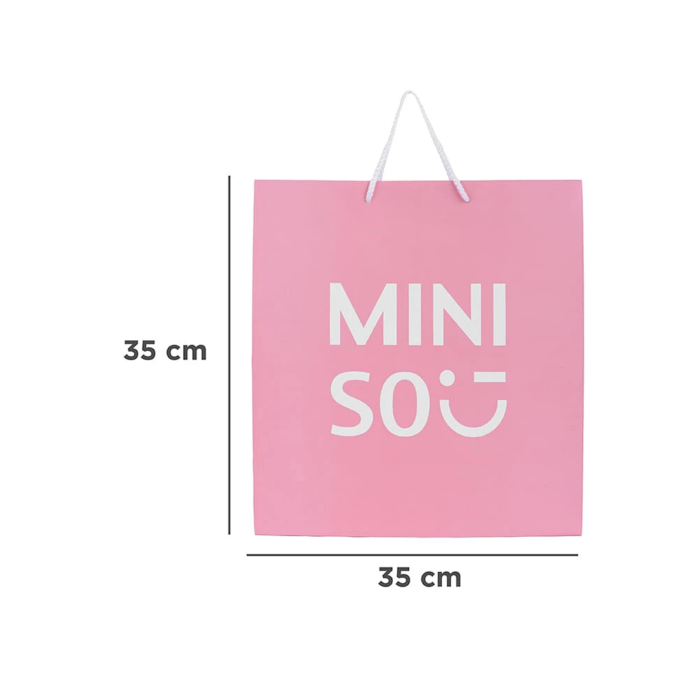 Bolsa De Regalo Miniso Papel Rosa 35x16x35 cm