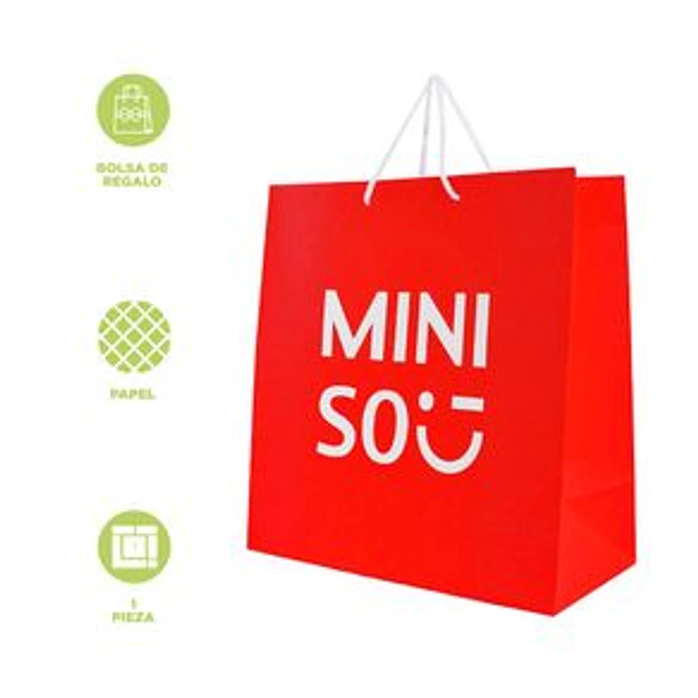 Bolsa De Regalo Miniso Papel Roja 35x16x35 cm