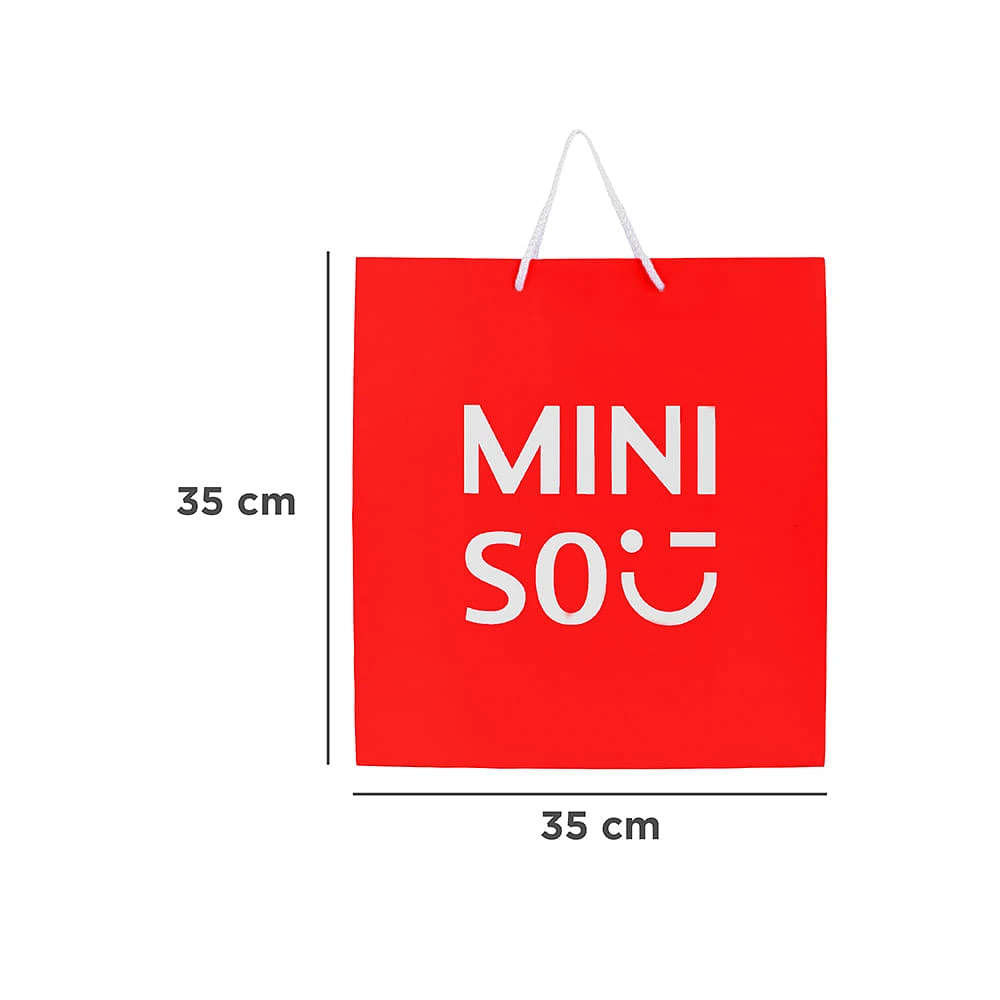 Bolsa De Regalo Miniso Papel Roja 35x16x35 cm