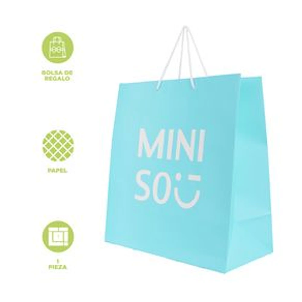 Bolsa De Regalo Miniso Papel Aqua 35x16x35 cm