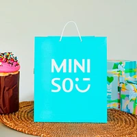 Bolsa De Regalo Miniso Papel Aqua 35x16x35 cm