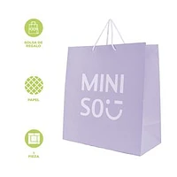 Bolsa De Regalo Miniso Papel Lila 35x16x35 cm