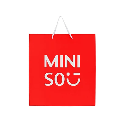 Bolsa De Regalo Miniso Papel Roja 35x16x35 cm