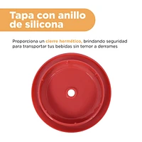 Vaso Con Tapa Y Popote Doble Capa Plástico 450 ml