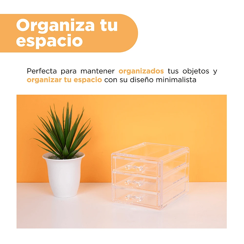 Organizador 3 Cajones Plástico 15.3x12.1x10.7 cm