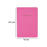 Cuaderno Estampado Con Plan Semanal De Rayas Fuchsia 21.1X14X0.9CM 32 Hojas