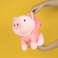 Peluche Con Capucha Miniso Cerdito Felpa Rosa 23x20x27 cm