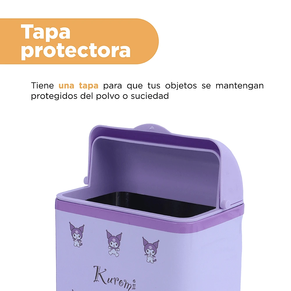 Organizador Sanrio Kuromi De Escritorio Aluminio Morado 16.5x13.9x10 cm