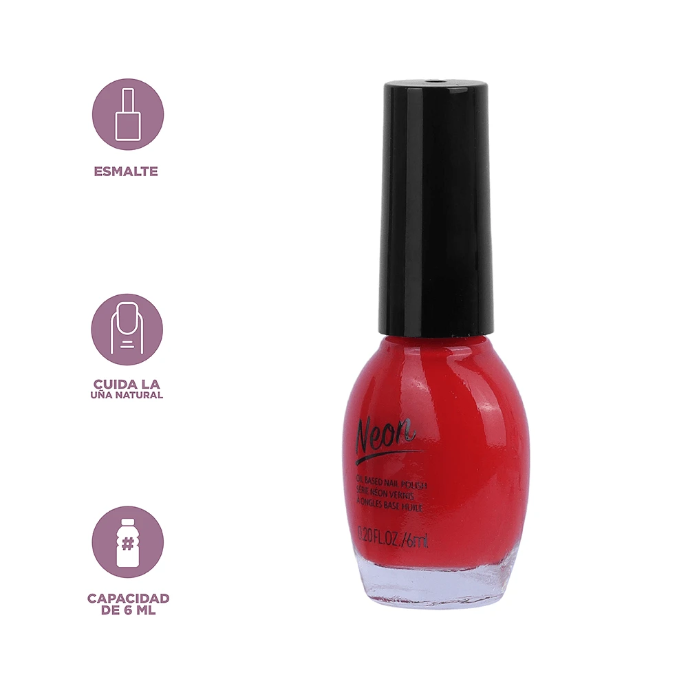 Esmalte Para Uñas Neon 01 Rojo 6 ml