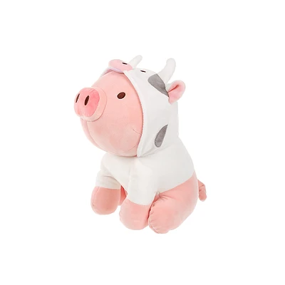 Peluche Miniso Cerdito Con Sudadera De Vaquita Felpa 30 cm