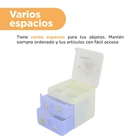 Organizador De Escritorio Sanrio Cinnamoroll Con Doble Cajón Sintético 11.5x11.5x12 cm