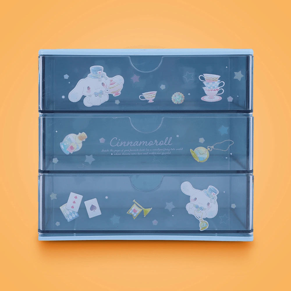 Organizador De Escritorio Sanrio Cinnamoroll Con Cajones Sintético Azul 17x11x15 cm