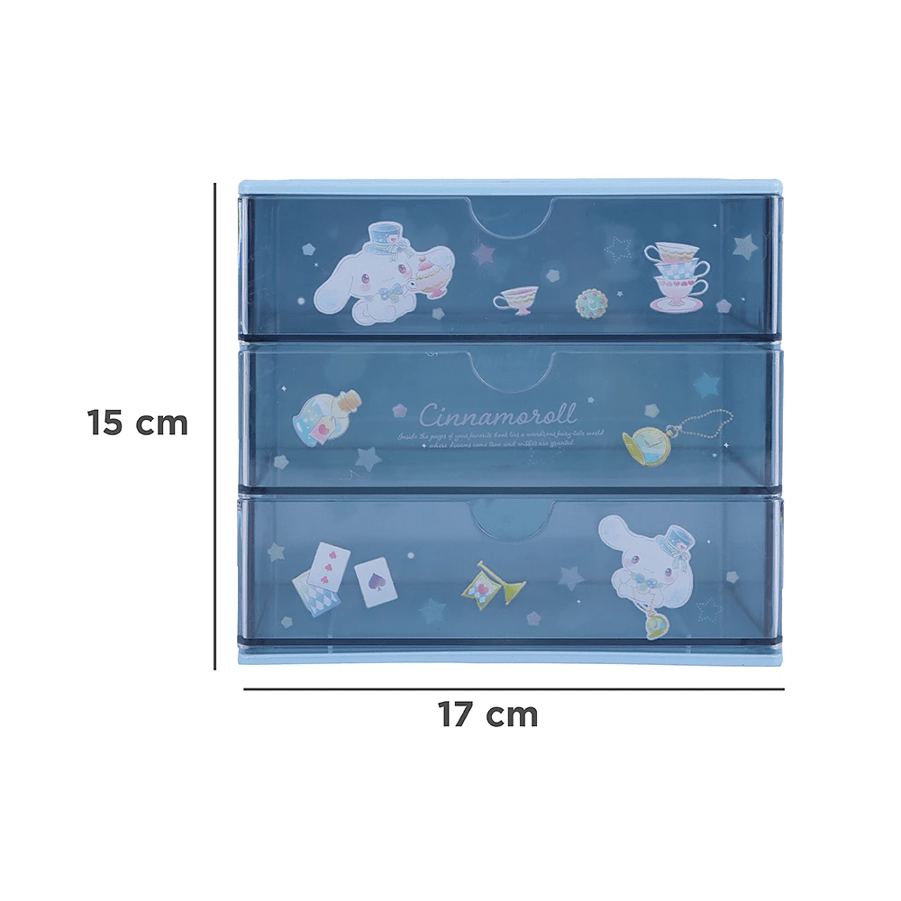 Organizador De Escritorio Sanrio Cinnamoroll Con Cajones Sintético Azul 17x11x15 cm