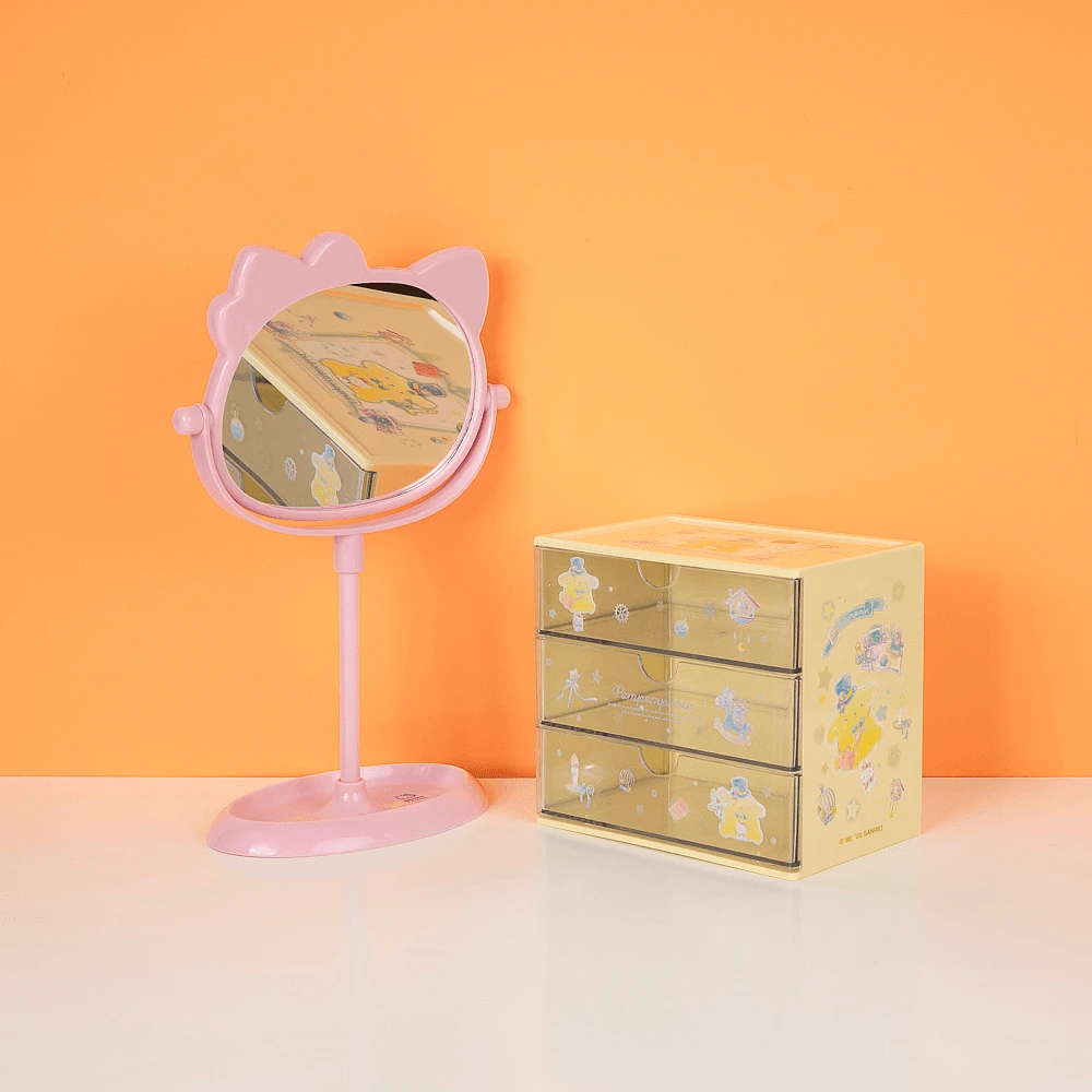 Organizador De Escritorio Sanrio Pompompurin Con Cajones Sintético Amarillo 17x11x15 cm