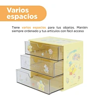 Organizador De Escritorio Sanrio Pompompurin Con Cajones Sintético Amarillo 17x11x15 cm