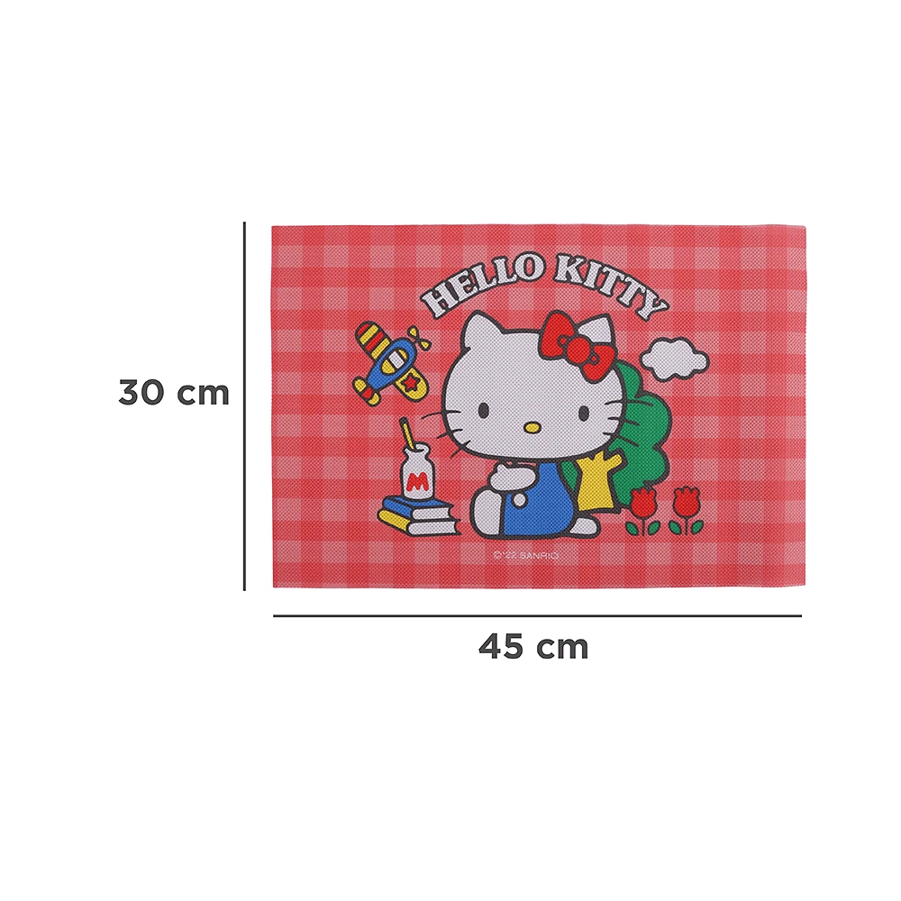 Set Manteles Sanrio Hello Kitty Individuales PVC Rojos 45x30 cm 2 Piezas