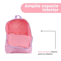 Mochila Casual Estampado Animal Print 100% Poliéster Rosa 27x13x39 cm