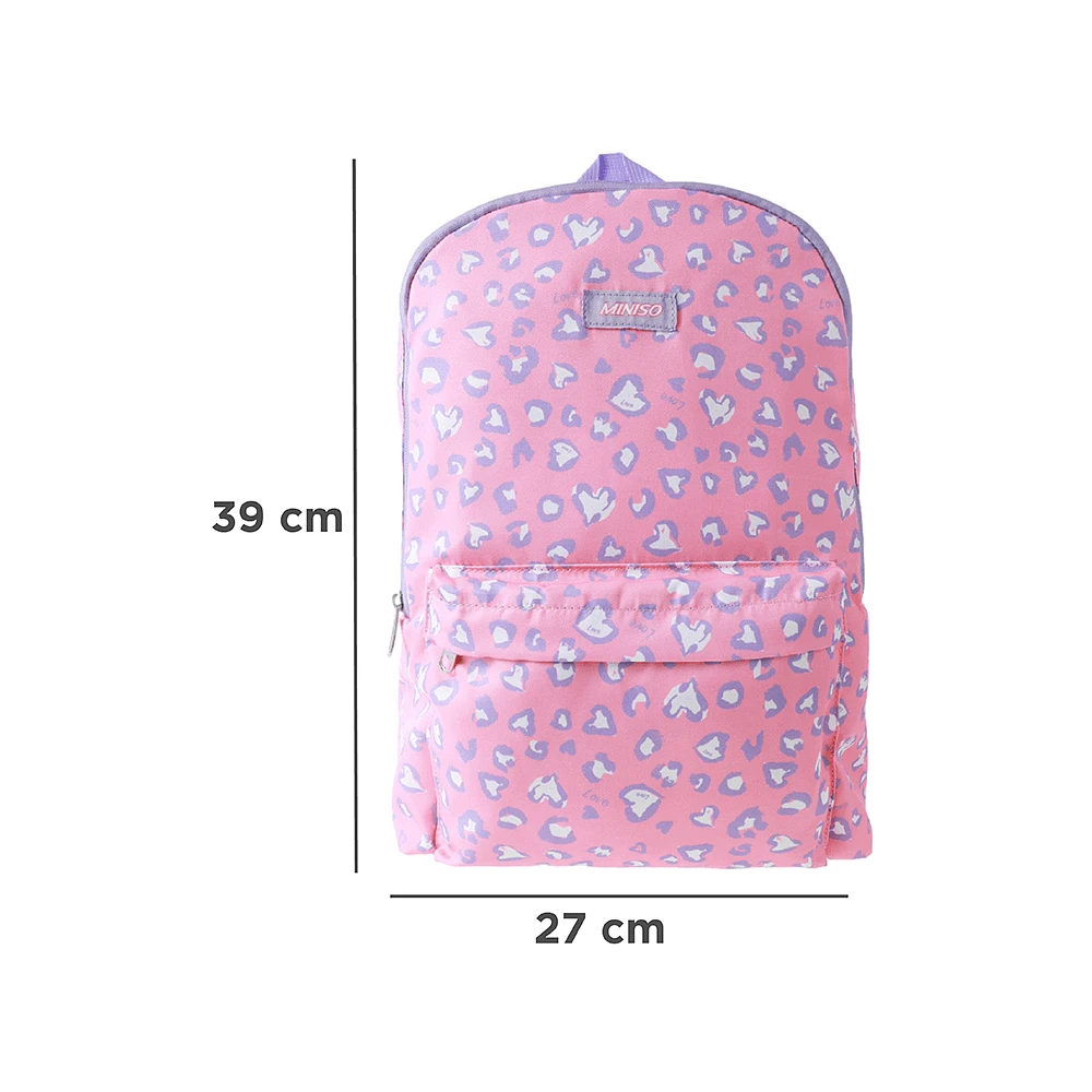 Mochila Casual Estampado Animal Print 100% Poliéster Rosa 27x13x39 cm