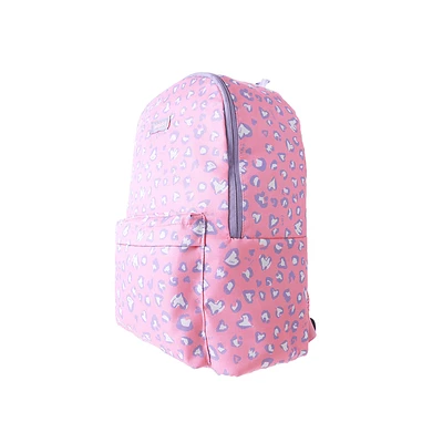 Mochila Casual Estampado Animal Print 100% Poliéster Rosa 27x13x39 cm