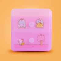 Organizador De Escritorio Sanrio Con Cajones Sintético Rosa 11.5x11.5x12 cm